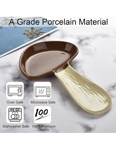 Soporte de Cuchara de Cerámica Rojo BUYNEED en Forma de Hongo