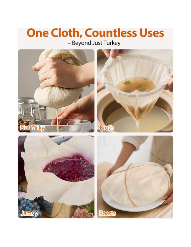 Tela de Queso Reutilizable para Pavo Hdnbsp 89x89cm con Cintas