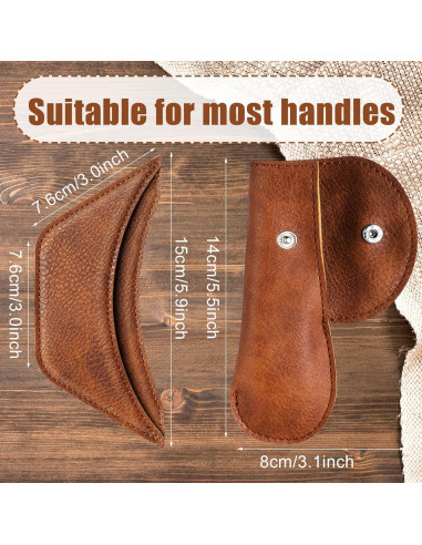 Soportes de Mango de Cuero PU Saintrygo 6 Piezas Antideslizantes