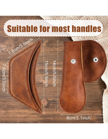 Soportes de Mango de Cuero PU Saintrygo 6 Piezas Antideslizantes