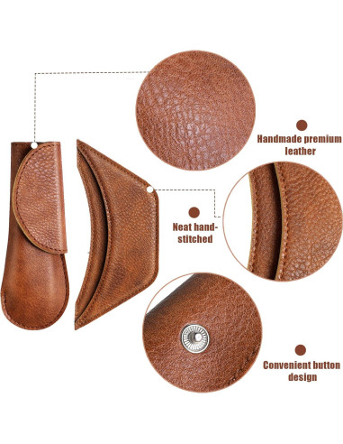 Soportes de Mango de Cuero PU Saintrygo 6 Piezas Antideslizantes