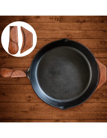 Soportes de Mango de Cuero PU Saintrygo 6 Piezas Antideslizantes