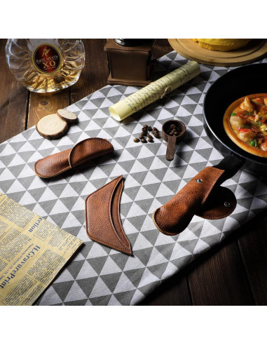 Soportes de Mango de Cuero PU Saintrygo 6 Piezas Antideslizantes