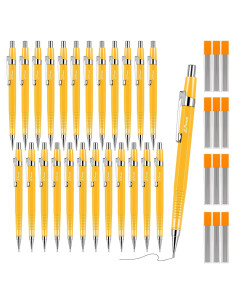 Juego de 24 Lápices Mecánicos Gueevin 0.9mm Amarillo