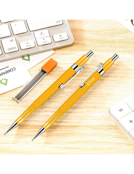 Juego de 24 Lápices Mecánicos Gueevin 0.9mm Amarillo
