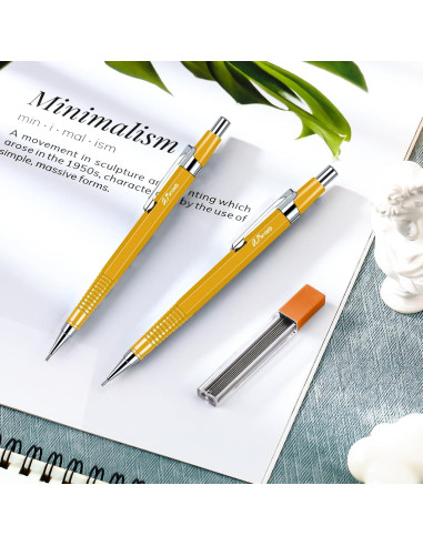 Juego de 24 Lápices Mecánicos Gueevin 0.9mm Amarillo