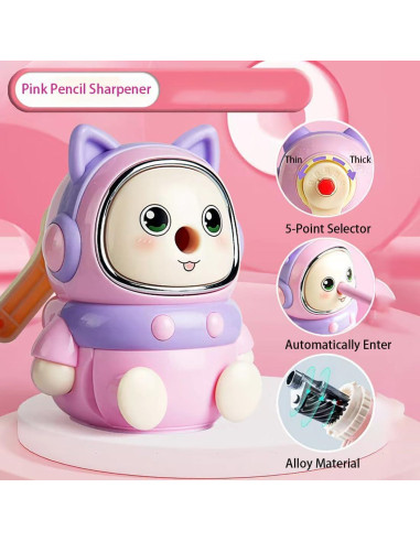 Sacapuntas Manual GoYoho Rosa 5 Puntos para Niños