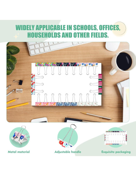 Mini Carpetas Clips de Acero Inoxidable MbsaAO 24 Piezas 6 Colores