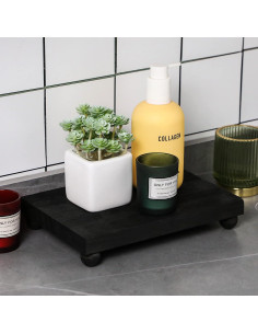 Soporte de Madera Amyhill para Jabón y Decoración 22.86x15.24cm Negro 2