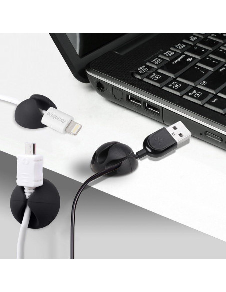 Clips de Cable Avantree 12 Piezas Organizador Adhesivo Clips de Cable Avantree 12 Piezas Organizador Adhesivo