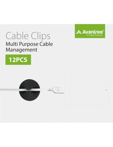 Clips de Cable Avantree 12 Piezas Organizador Adhesivo