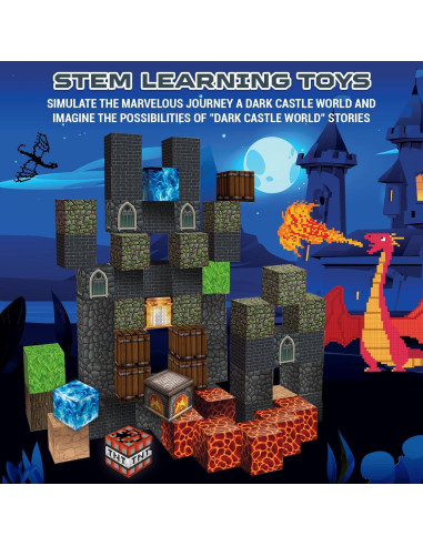 60 Bloques Magnéticos Castillo Oscuro GraceDuck - Juguetes STEM