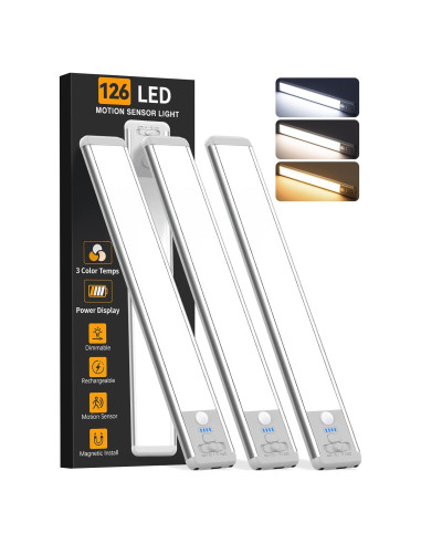 Luz Bajo Gabinete Inalámbrica ZioeYiue 3 Pack con Sensor
