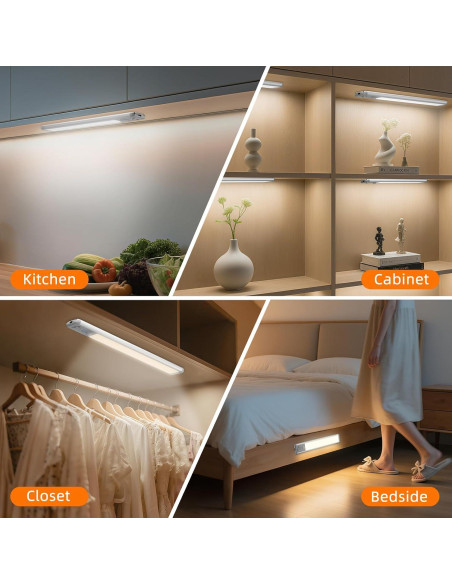 Luz Bajo Gabinete Inalámbrica ZioeYiue 3 Pack con Sensor