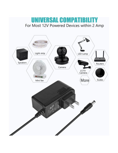 Adaptador de corriente 12V 2A UL - 5 unidades para LED