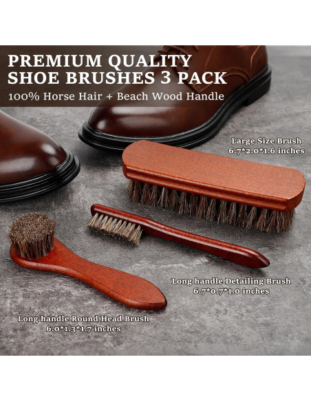 Kit de Brillo para Zapatos 15 Piezas - Limpiador y Acondicionador de Cuero