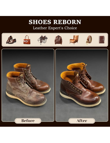 Kit de Brillo para Zapatos 15 Piezas - Limpiador y Acondicionador de Cuero