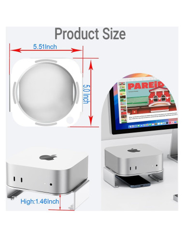 Soporte de escritorio aluminio para Mac Mini M4 - SNANSHI