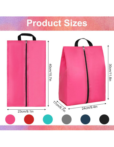6 Bolsas de Zapatos de Viaje Portátiles con Cremallera - Multiusos