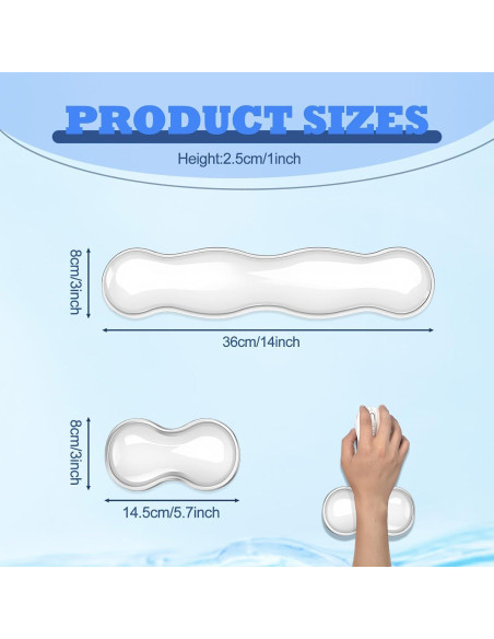 Juego de Reposamuñecas de Gel Silicona Genérico Antideslizante