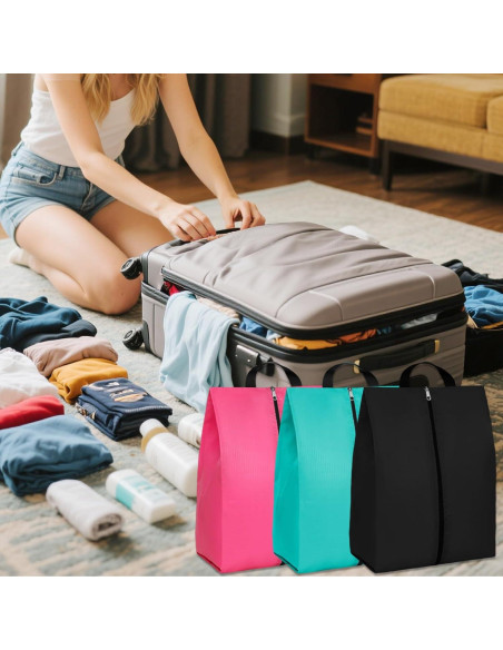6 Bolsas de Zapatos de Viaje Portátiles con Cremallera - Multiusos