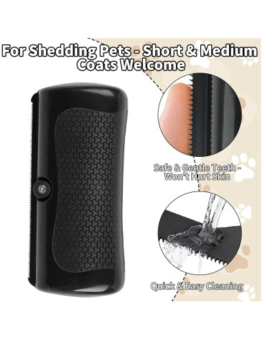 Cepillo Deshedding y Guante Eliminador de Pelo para Mascotas