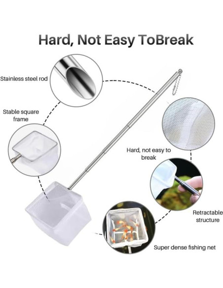 Red de Camarones LUODAKA 4 Pcs Acero Inoxidable Extensible