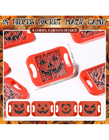 24 Mini Rompecabezas de Laberinto de Halloween JellyArch