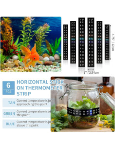 6 Termómetros Adhesivos Digitales Frienda para Acuarios 18-34C 2