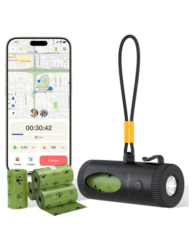 Dispensador de bolsas de excremento PawView con linterna LED