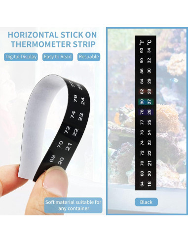 6 Termómetros Adhesivos Digitales Frienda para Acuarios 18-34C