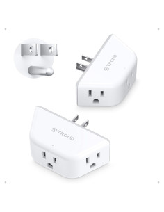 Extensor de Enchufe TROND 2 Paquetes 3 Tomas AC Blanco