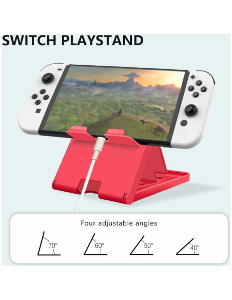 Soporte Ajustable ELIATER para Nintendo Switch y Móviles Rojo