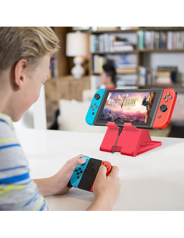 Soporte Ajustable ELIATER para Nintendo Switch y Móviles Rojo