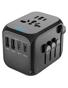 Adaptador de Viaje Universal GLAMFIELDS con 2 USB-C y 2 USB-A