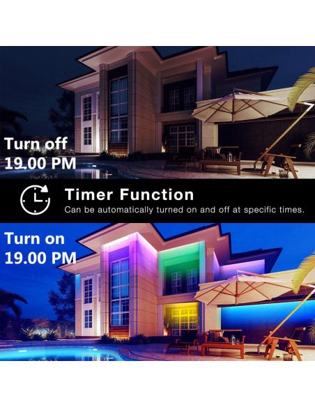 Luces LED de Tira Exterior DAYBETTER 30.48m IP67 Control Remoto