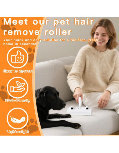 Rodillo Quitapelos Autolimpiante + Cepillo Aseo Mascotas
