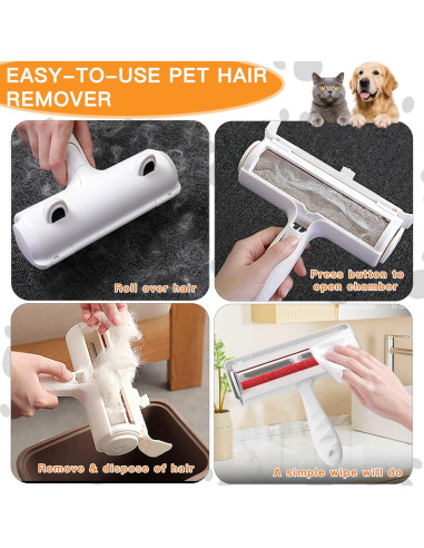 Rodillo Quitapelos Autolimpiante + Cepillo Aseo Mascotas