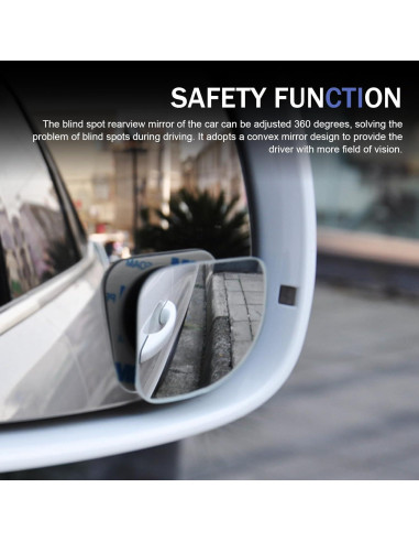 Espejos de Punto Ciego Dogary 4.8 cm Ajuste Universal Plata