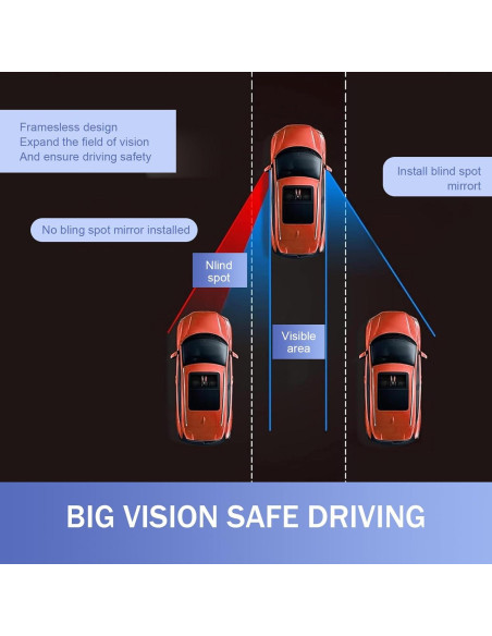 Espejos de Punto Ciego Dogary 4.8 cm Ajuste Universal Plata