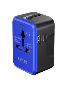 Adaptador de Viaje Universal URJD 2 Puertos USB Tipo C y A