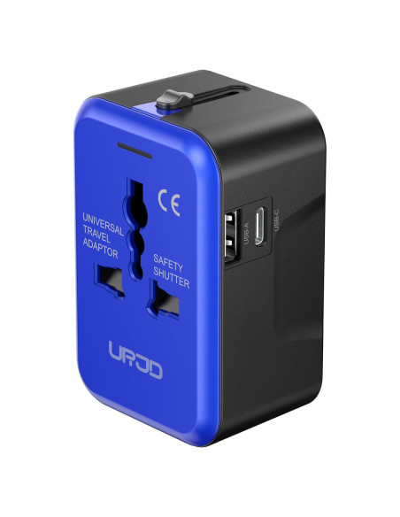Adaptador de Viaje Universal URJD 2 Puertos USB Tipo C y A