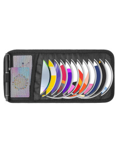 Soporte de CD para coche Trinkrittey con 12 fundas y bolsillo