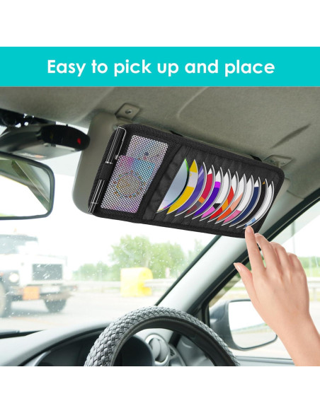 Soporte de CD para coche Trinkrittey con 12 fundas y bolsillo