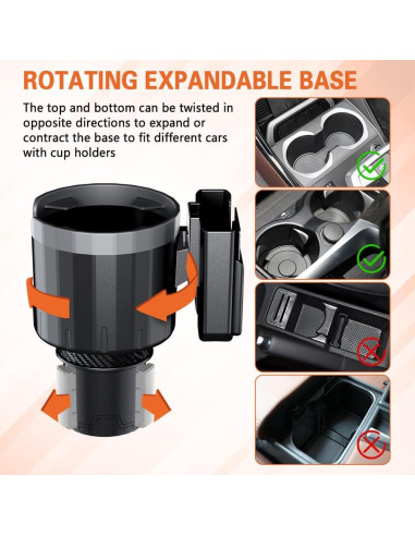 Expansor Soporte para Tazas de Coche Kutyun Ajustable 6.5-10 cm