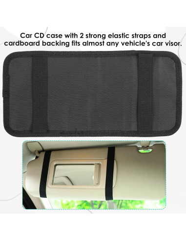 Soporte de CD para coche Trinkrittey con 12 fundas y bolsillo