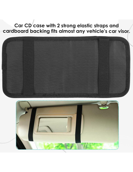Soporte de CD para coche Trinkrittey con 12 fundas y bolsillo