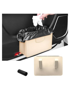 Basurero de Auto KHGUZ Beige Plegable Magnético 14.2x20.5cm