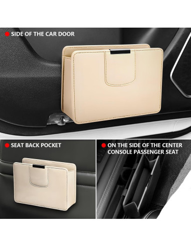 Basurero de Auto KHGUZ Beige Plegable Magnético 14.2x20.5cm