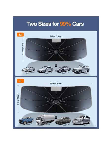 Sombrilla para Parabrisas AKESEPE AKE-ZYS M - Bloquea Rayos UV